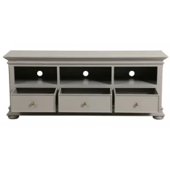 INTERIOR'S - Meuble tv avec 3 rangements mdf gris - harmonie interior's