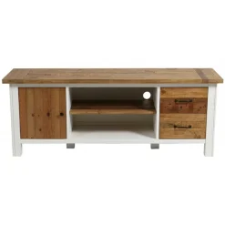 INTERIOR'S - Meuble tv avec rangements bois blanc - rivages interior's