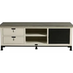 INTERIOR'S - Meuble tv bois blanc - ouessant interior's