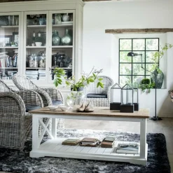 INTERIOR'S - Table basse bois blanc - vénitiennes interior's