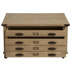 INTERIOR'S - Table basse coffre bois beige - livingstone interior's