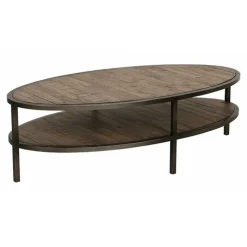 INTERIOR'S - Table basse ovale bois marron - empreintes interior's