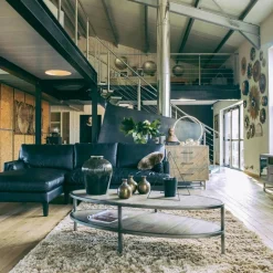 INTERIOR'S - Table basse ovale bois marron - empreintes interior's