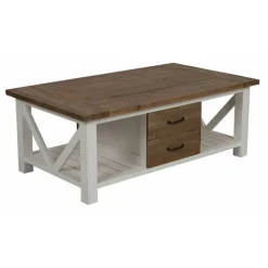 INTERIOR'S - Table basse rectangulaire bois blanc - rivages interior's
