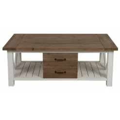 INTERIOR'S - Table basse rectangulaire bois blanc - rivages interior's