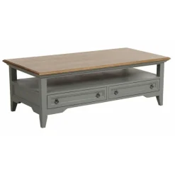 INTERIOR'S - Table basse rectangulaire 2 tiroirs bois gris - esquisse interior's