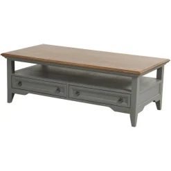 INTERIOR'S - Table basse rectangulaire 2 tiroirs bois gris - esquisse interior's