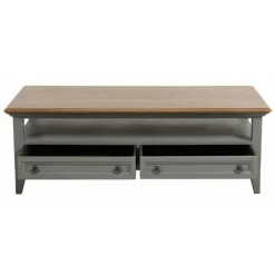 INTERIOR'S - Table basse rectangulaire 2 tiroirs bois gris - esquisse interior's