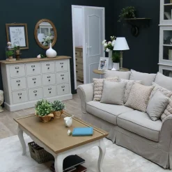 INTERIOR'S - Table basse rectangulaire bois blanc - manoir interior's