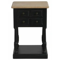 INTERIOR'S - Table de chevet 2 tiroirs bois noir - manoir interior's