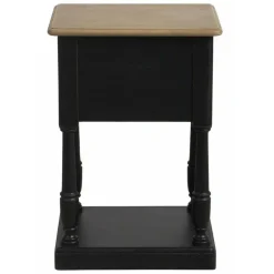 INTERIOR'S - Table de chevet 2 tiroirs bois noir - manoir interior's