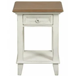 INTERIOR'S - Table de chevet ouvert 1 tiroir bois blanc - esquisse interior's