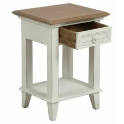 INTERIOR'S - Table de chevet ouvert 1 tiroir bois blanc - esquisse interior's