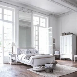 INTERIOR'S - Table de chevet ouvert 1 tiroir bois blanc - esquisse interior's