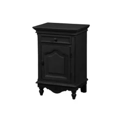 INTERIOR'S - Table de chevet 1 porte charnière à droite mdf noir - romance interior's