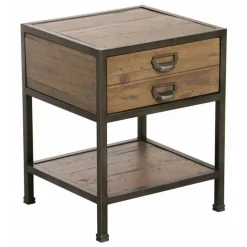 INTERIOR'S - Table de chevet 1 tiroir bois marron - manufacture interior's