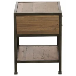 INTERIOR'S - Table de chevet 1 tiroir bois marron - manufacture interior's