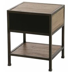 INTERIOR'S - Table de chevet 1 tiroir bois marron - manufacture interior's