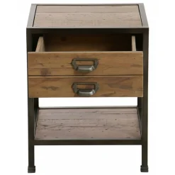 INTERIOR'S - Table de chevet 1 tiroir bois marron - manufacture interior's