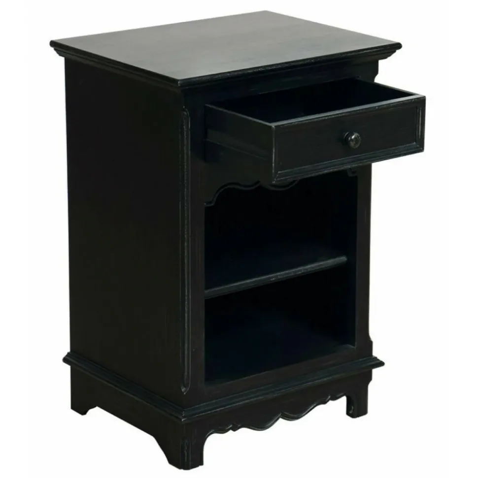 INTERIOR'S - Table de chevet mdf noir - harmonie interior's