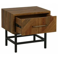 INTERIOR'S - Table de chevet 1 tiroir pieds bois marron - empreintes interior's