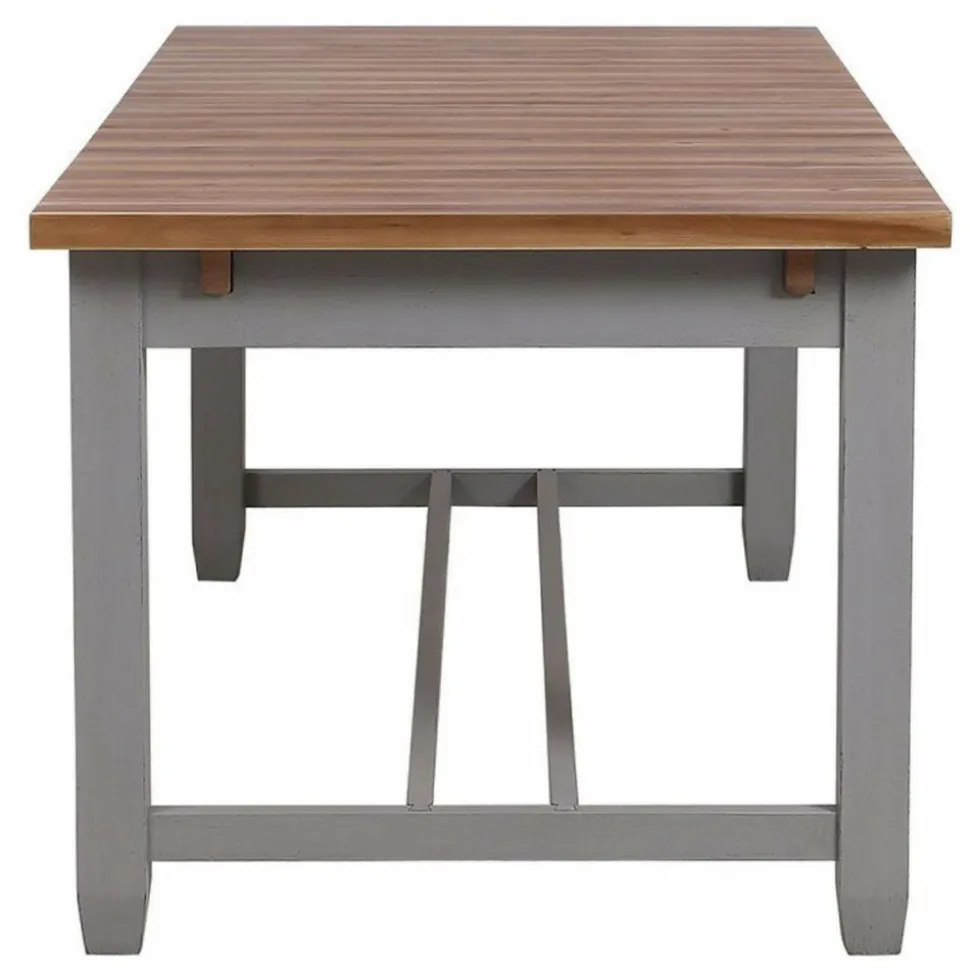 INTERIOR'S - Table rectangulaire extensible bois gris - brocante interior's