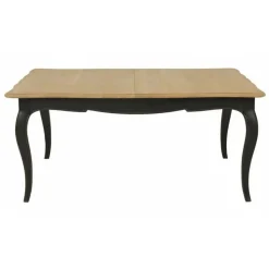 INTERIOR'S - Table rectangulaire extensible pour 12 à 14 pers bois noir - manoir interior's