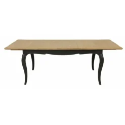 INTERIOR'S - Table rectangulaire extensible pour 12 à 14 pers bois noir - manoir interior's