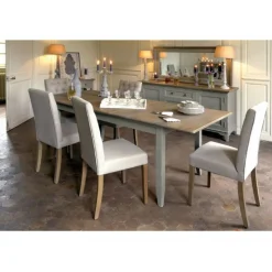 INTERIOR'S - Table rectangulaire extensible 10 personnes bois gris - esquisse interior's