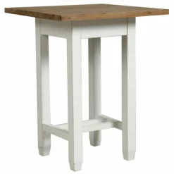 INTERIOR'S - Table repas haute carrée bois blanc - brocante interior's