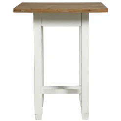 INTERIOR'S - Table repas haute carrée bois blanc - brocante interior's