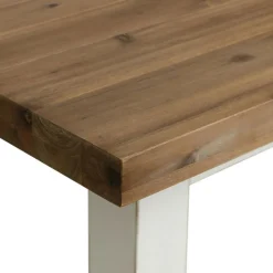 INTERIOR'S - Table repas haute carrée bois blanc - brocante interior's