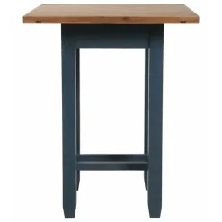 INTERIOR'S - Table repas haute carrée bois bleu - brocante interior's