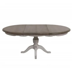 INTERIOR'S - Table ronde extensible pied central bois gris - château interior's