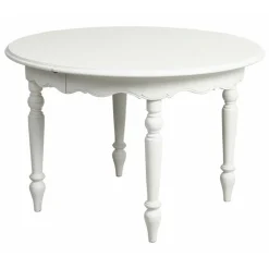 INTERIOR'S - Table ronde extensible 4 pieds mdf blanc - harmonie interior's