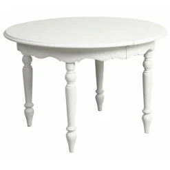 INTERIOR'S - Table ronde extensible 4 pieds mdf blanc - harmonie interior's