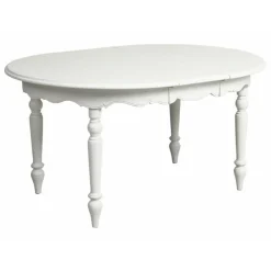 INTERIOR'S - Table ronde extensible 4 pieds mdf blanc - harmonie interior's