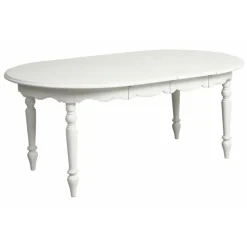 INTERIOR'S - Table ronde extensible 4 pieds mdf blanc - harmonie interior's