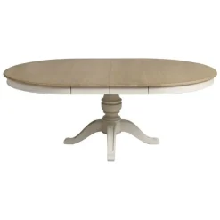 INTERIOR'S - Table ronde extensible pour 6 à 10 pers bois blanc - manoir interior's