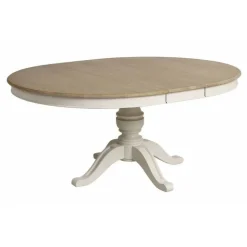 INTERIOR'S - Table ronde extensible pour 6 à 10 pers bois blanc - manoir interior's