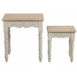 INTERIOR'S - Tables gigognes (set de 2) mdf blanc - romance interior's