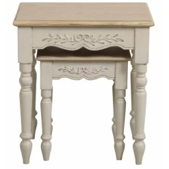INTERIOR'S - Tables gigognes (set de 2) mdf blanc - romance interior's