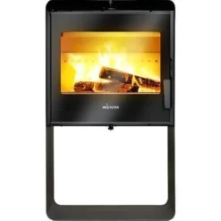 INVICTA - Poele a bois en acier invicta borée - puissance optimale: 7,5 kw - max: 10 kw - bûches 40 cm max, ecodesign - noir