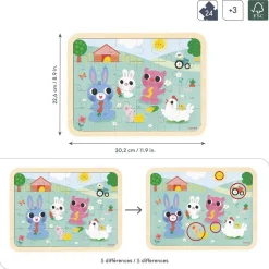 JANOD - Puzzle en bois a la ferme 24 pièces