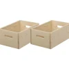 JARDINDECO - Caisse en bois brut de rangement (lot de 2)