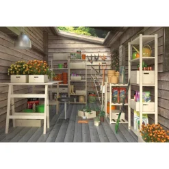 JARDINDECO - Caisse en bois brut de rangement (lot de 2)