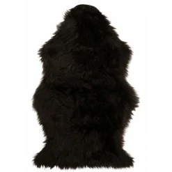 J-LINE - Tapis imitation en fourrure marron 95x60x2 cm