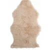 J-LINE - Tapis imitation en fourrure beige 94x57x1.5 cm