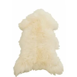 J-LINE - Tapis long en peau de mouton blanc 124x80cm
