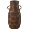 J-LINE - Vase amphore en céramique marron 36x36x70 cm